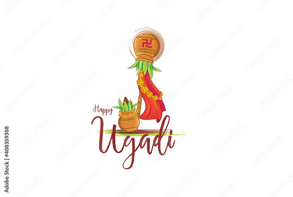 vector festive illustration. Hindu New Year celebration for Marathas and Konkani Gudi Padwa. design graphics for posters, posters, flyers, offers, booklets, cards. another name Ugadi or Yugadi