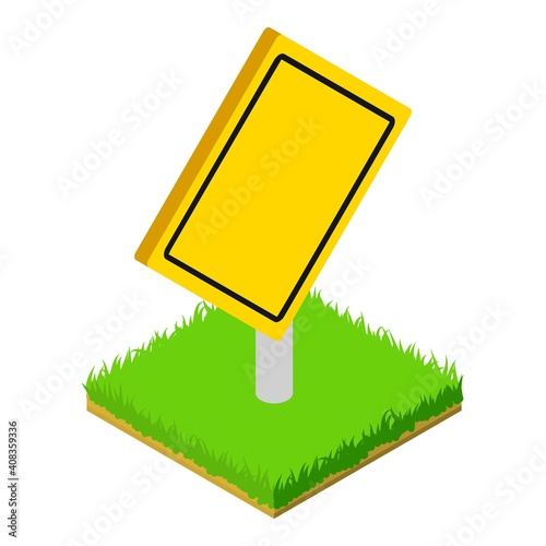 Warning roadsign icon. Isometric illustration of warning roadsign vector icon for web