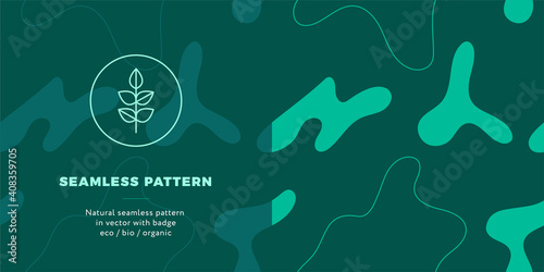 Organic seamless pattern vector background. Abstract animal skin pattern. Liquid blotch texture, splotch backdrop, zebra spot background. Eco-friendly design, healthy food, green beauty salon concept