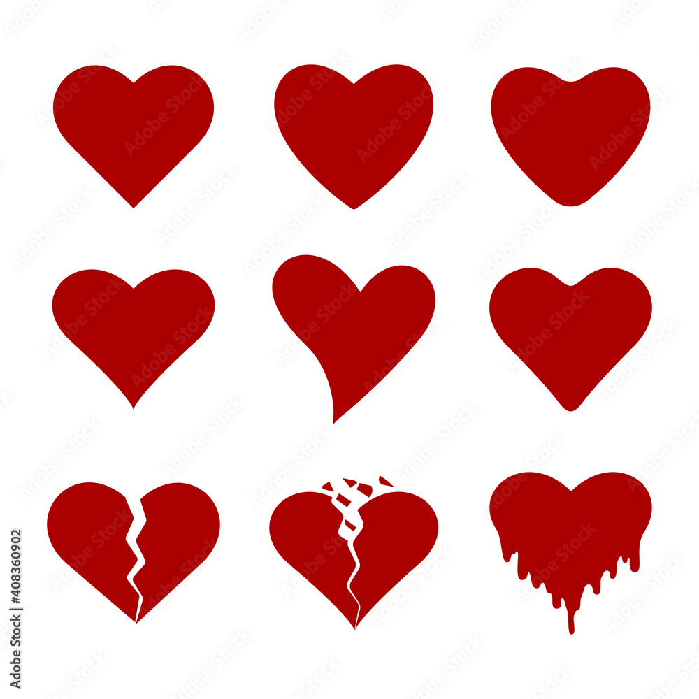 Set object of heart shape design. good template for romantic design like valentines day.