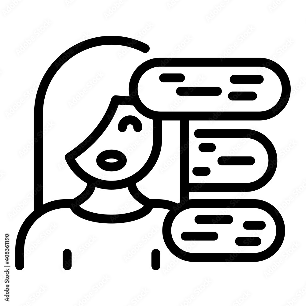 Agent woman icon. Outline agent woman vector icon for web design isolated on white background Agent woman icon. Outline agent woman vector icon for web design isolated on white background