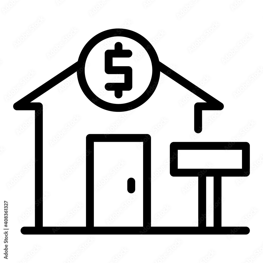 Agent house sale icon. Outline agent house sale vector icon for web design isolated on white background Agent house sale icon. Outline agent house sale vector icon for web design isolated on white background