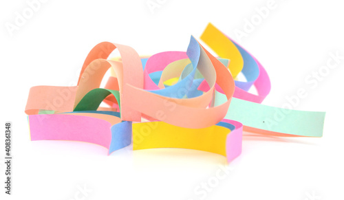 Pile of colorful origami paper folded