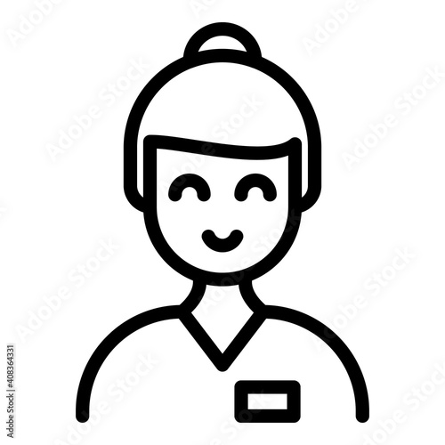 Rehabilitation nurse icon. Outline rehabilitation nurse vector icon for web design isolated on white background