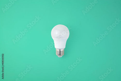light bulb on green background