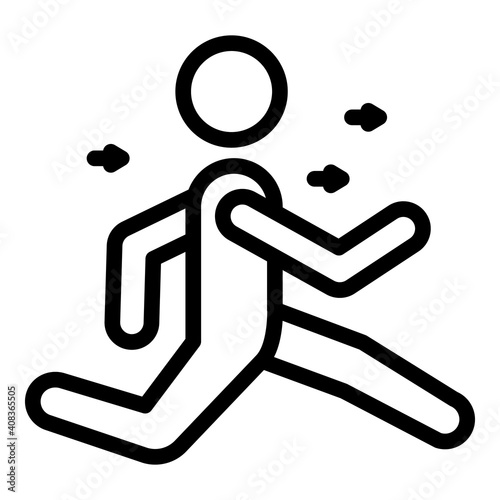 Run rehabilitation icon. Outline run rehabilitation vector icon for web design isolated on white background