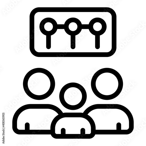 Customer database group icon. Outline customer database group vector icon for web design isolated on white background