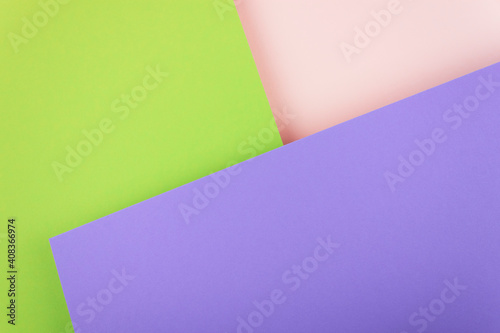 Abstract pastel colored paper texture. Geometric shapes and lines. Minimalist background. Flat lay. Copy space.