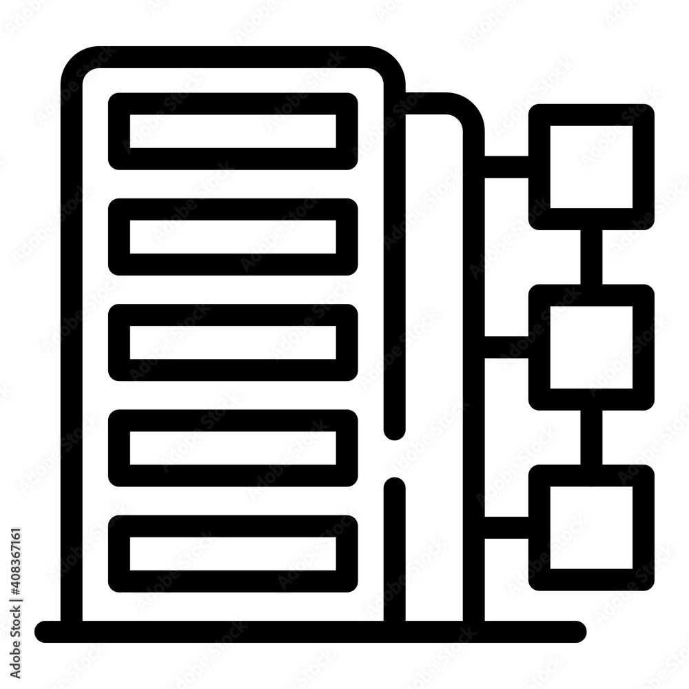 Customer database infrastructure icon. Outline customer database infrastructure vector icon for web design isolated on white background Customer database infrastructure icon. Outline customer database infrastructure vector icon for web design isolated on white background