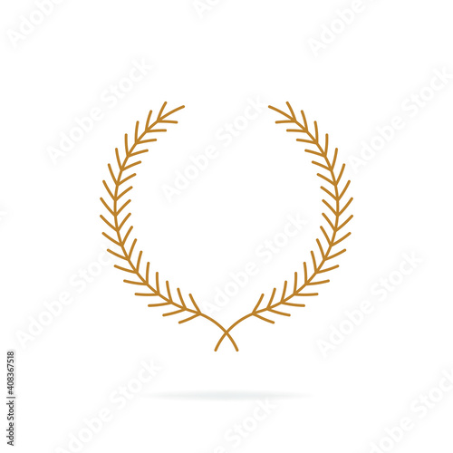 Laurel wreath flat style isolated on white background. Vector illustration
