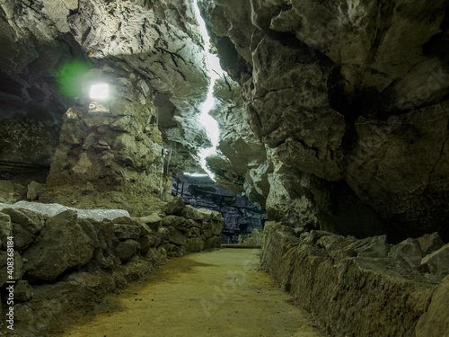 Kungur, Russia - December 9, 2020. Kungur Ice Cave.