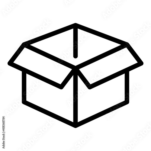 Box waste icon. Outline box waste vector icon for web design isolated on white background