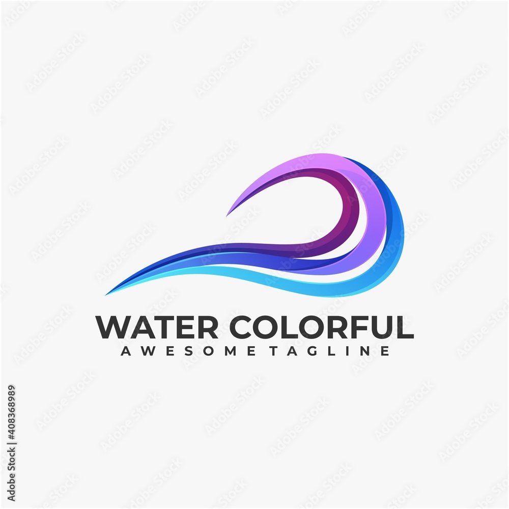 Water colorful logo design abstract Water colorful logo design abstract