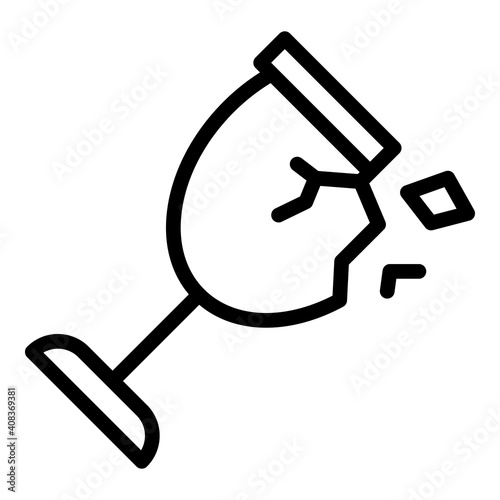 Broken glass icon. Outline broken glass vector icon for web design isolated on white background