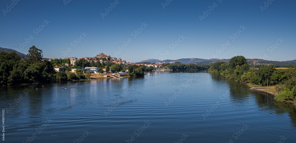 Views of the River Minho from the International Bridge of Tui, Valenca do Minho, Portugal