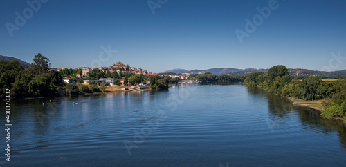 Views of the River Minho from the International Bridge of Tui, Valenca do Minho, Portugal