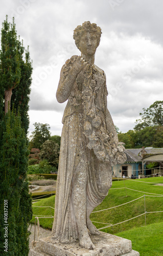 Old statue of a person in the park