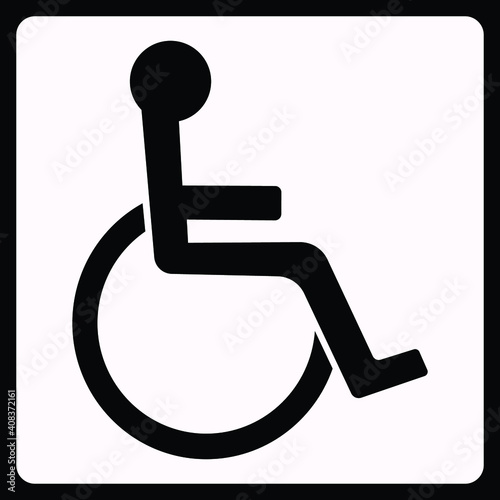 Wheelchair, handicapped or accessibility parking or access sign flat vector icon for apps and print