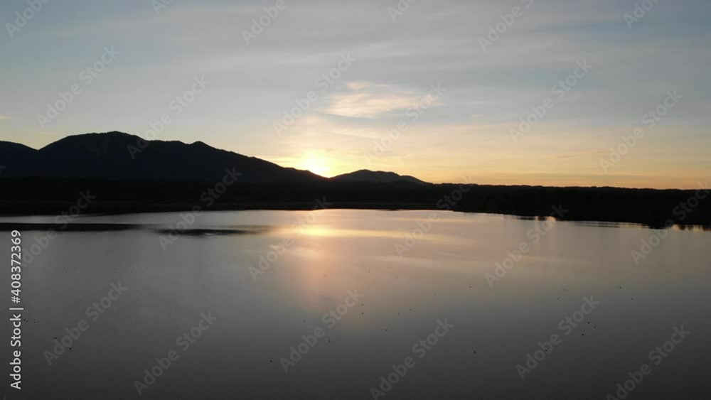 Staffelsee lake in Germany Bavaria recorded in the afternoon twilight flying over the lake with a DJI drone in 4k with ND filters Staffelsee lake in Germany Bavaria recorded in the afternoon twilight flying over the lake with a DJI drone in 4k with ND filters