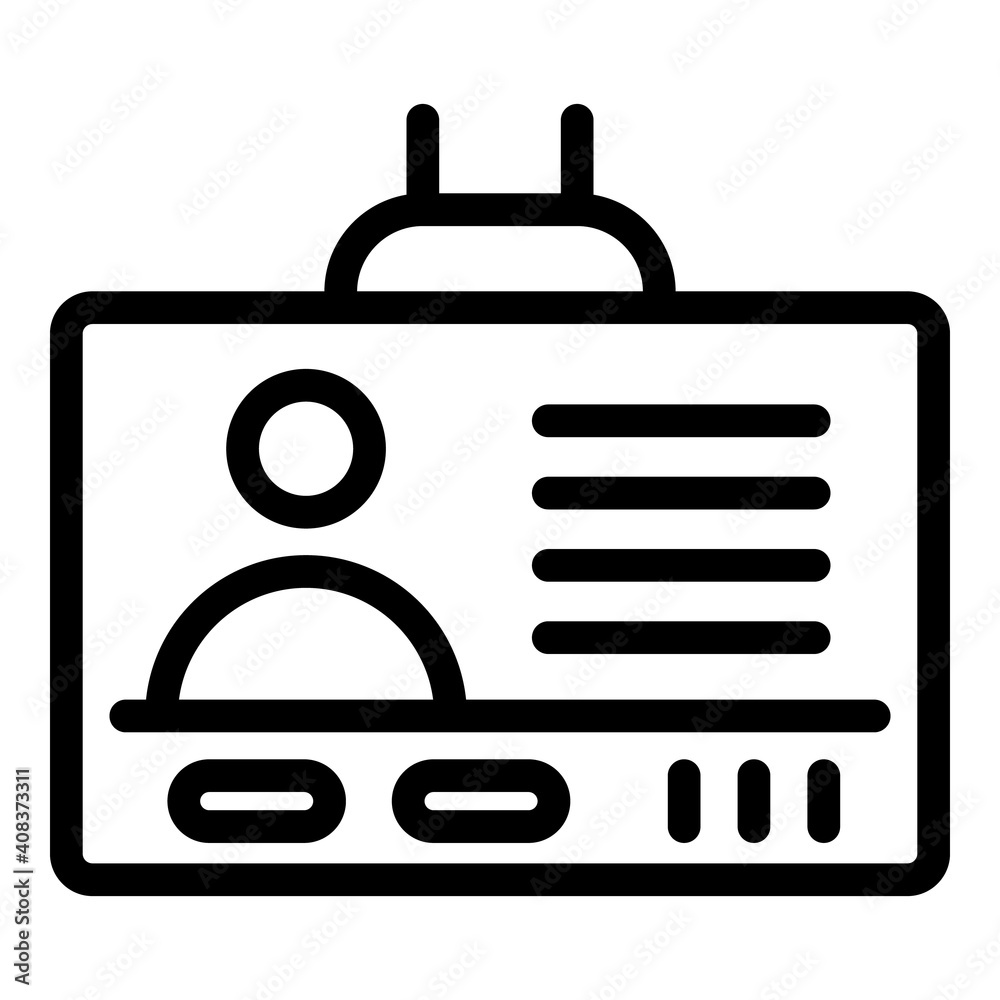 Holder id card icon. Outline holder id card vector icon for web design isolated on white background Holder id card icon. Outline holder id card vector icon for web design isolated on white background