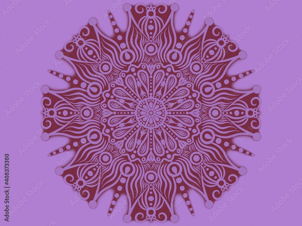 Mandala ornament decoration, isolated design element background. Tribal ethnic fashion motif for paper, textile, cloth fabric print. Digital 3d art illustration Mandala ornament decoration, isolated design element background. Tribal ethnic fashion motif for paper, textile, cloth fabric print. Digital 3d art illustration