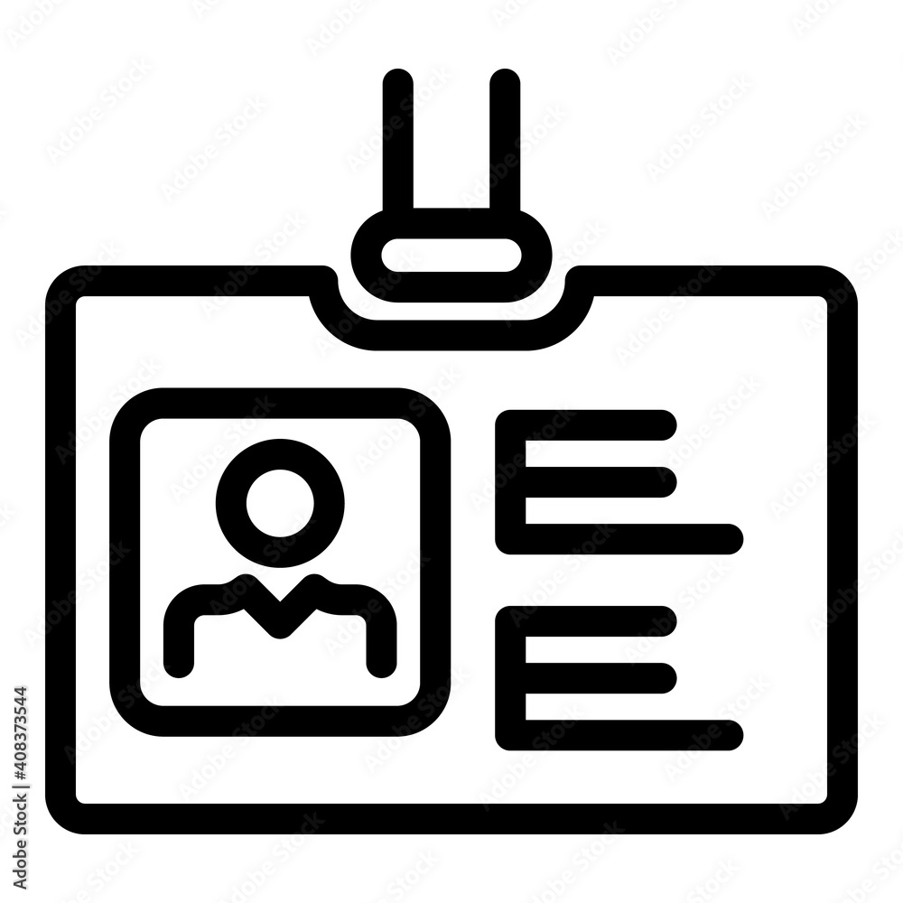 Label id card icon. Outline label id card vector icon for web design isolated on white background Label id card icon. Outline label id card vector icon for web design isolated on white background