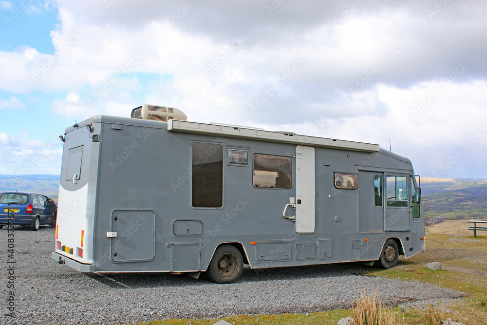 Obraz premium Motorhome in the Black Mountains, Wales 