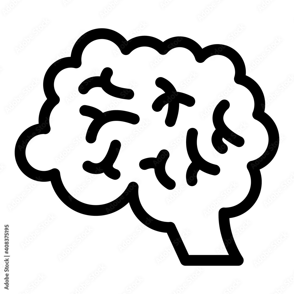 Brain mind icon. Outline brain mind vector icon for web design isolated on white background Brain mind icon. Outline brain mind vector icon for web design isolated on white background