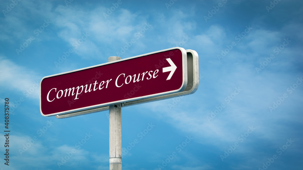 Obraz premium Street Sign COMPUTER COURSE
