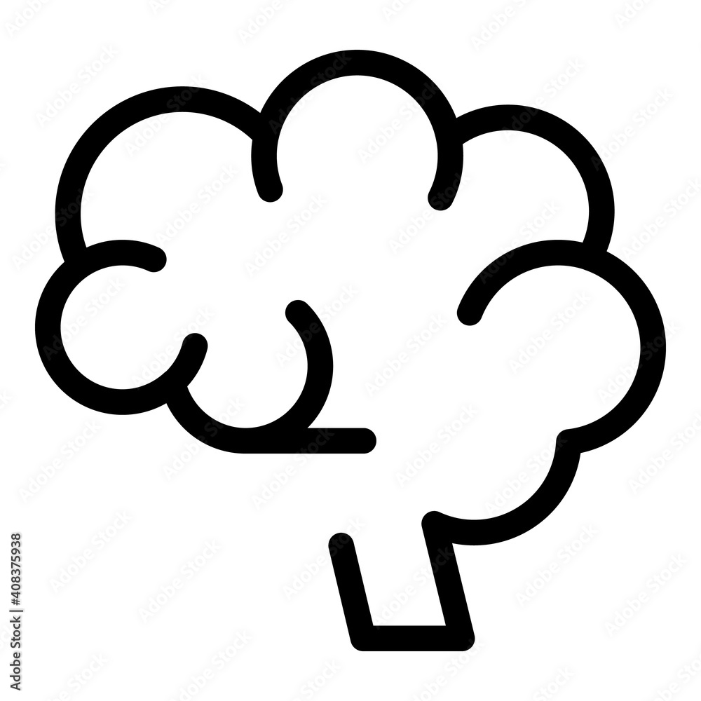 Thinking human brain icon. Outline thinking human brain vector icon for web design isolated on white background Thinking human brain icon. Outline thinking human brain vector icon for web design isolated on white background