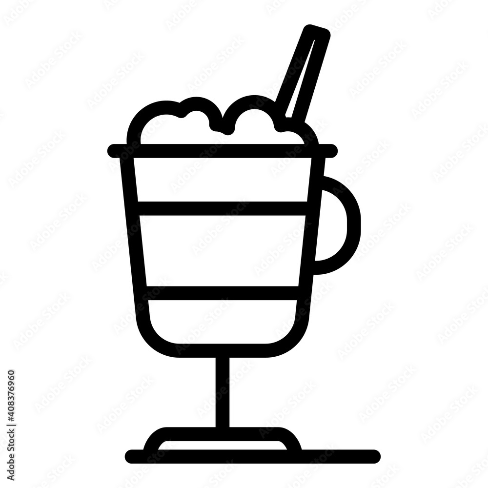 Foam latte icon. Outline foam latte vector icon for web design isolated on white background Foam latte icon. Outline foam latte vector icon for web design isolated on white background