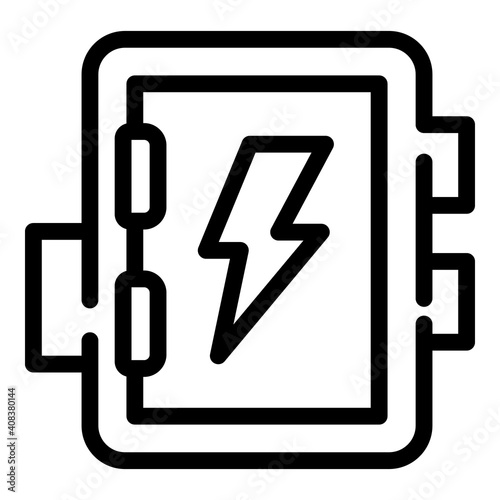 Electric junction box icon. Outline electric junction box vector icon for web design isolated on white background