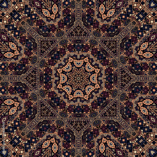 Abstract seamless pattern with geometric elements structure.