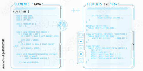 HUD interface elements with part of the code Java.