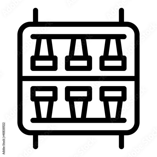 Electric switchboard icon. Outline electric switchboard vector icon for web design isolated on white background