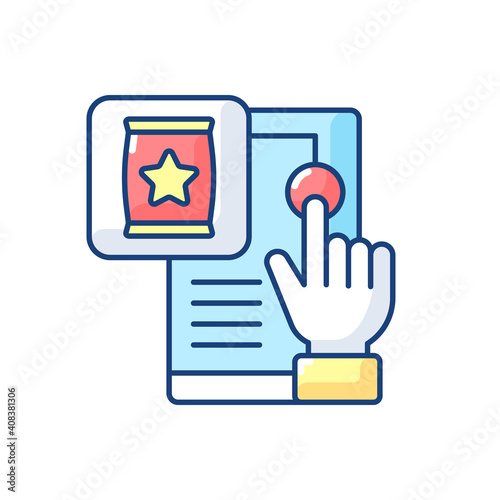 Customer behavior RGB color icon. Study of individuals and organizations and how they select and use products or services. Isolated vector illustration