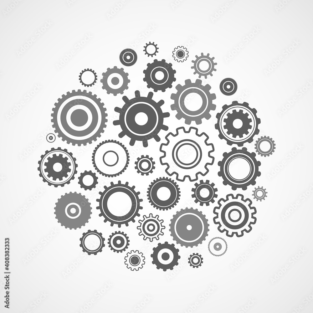 teamwork concept. well-coordinated work of many gears. abstract banner with shadow teamwork concept. well-coordinated work of many gears. abstract banner with shadow