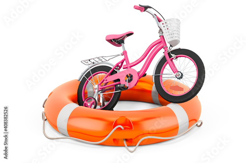 Repair and service of kids bicycle  3D rendering