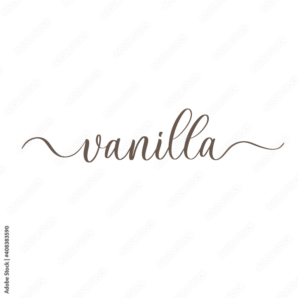 Vanilla - handmade lettering calligraphy inscription. Vanilla - handmade lettering calligraphy inscription.