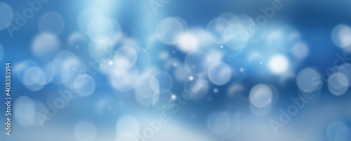 Abstract blue festive bokeh background