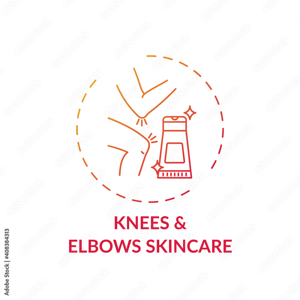 Knees and elbows skincare concept icon. Home spa procedure idea thin line illustration. Soothing dry and inflamed skin. Removing dead skin cells. Body scrub. Vector isolated outline RGB color drawing Knees and elbows skincare concept icon. Home spa procedure idea thin line illustration. Soothing dry and inflamed skin. Removing dead skin cells. Body scrub. Vector isolated outline RGB color drawing