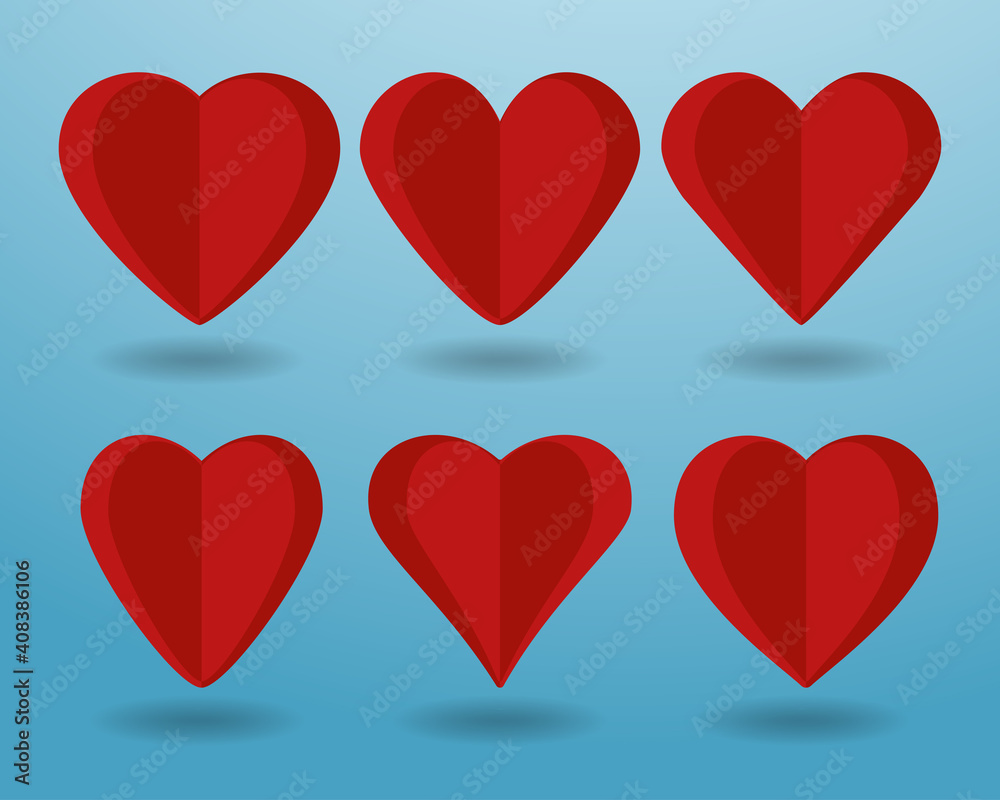Heart set of vector icons.