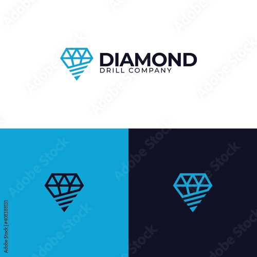 Diamond Drill Logo Design Vector