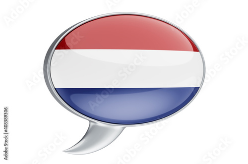 Free Download Speech balloon with the Netherlands flag, 3D rendering - GFXLoad