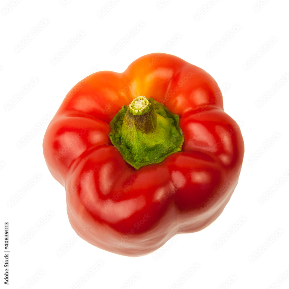 Fresh red sweet pepper isolated on a white background Fresh red sweet pepper isolated on a white background
