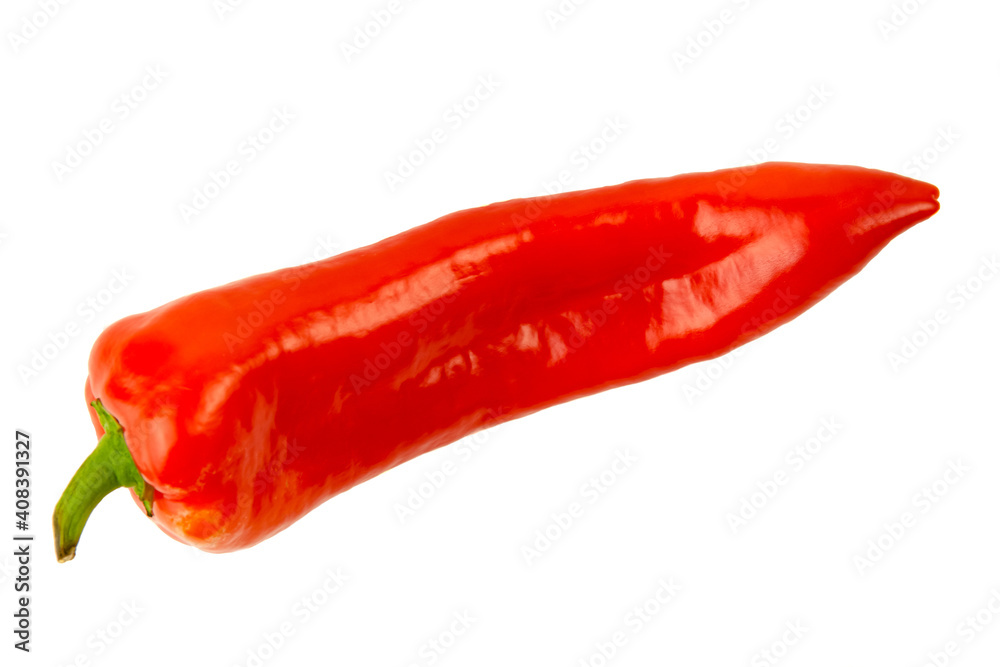 Organic fresh sweet long pepper isolated on a white background Organic fresh sweet long pepper isolated on a white background