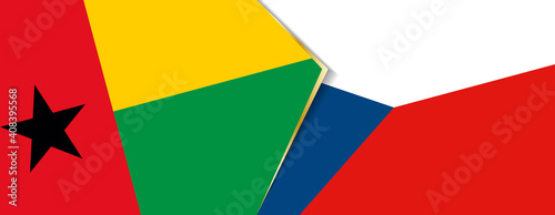 Guinea-Bissau and Czech Republic flags, two vector flags.
