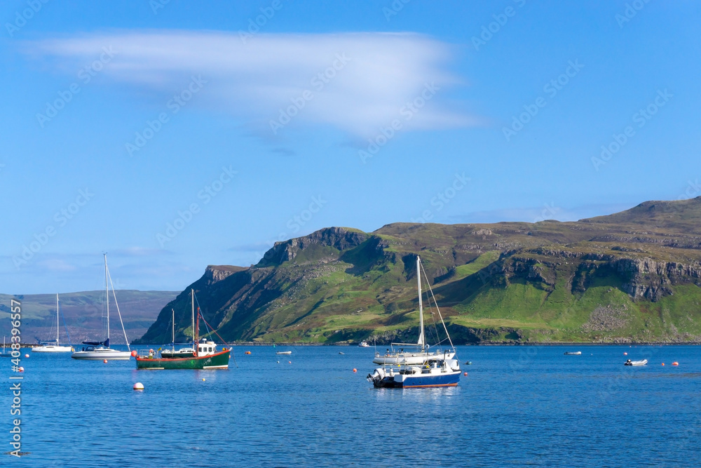 The harbour of Portree on the Isle of Skye
