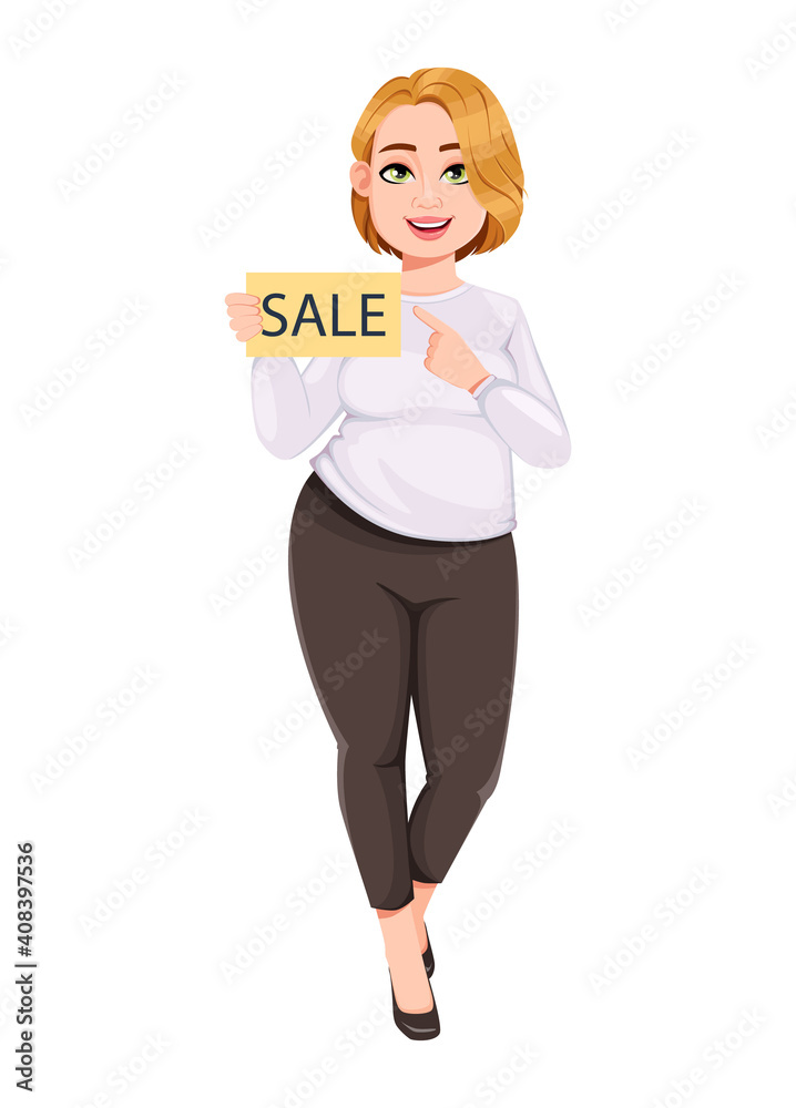 Young plus size pretty woman