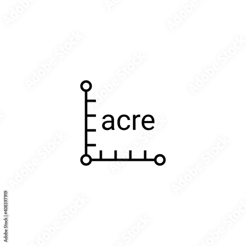 icon plot area in acres. Vector dimension area size flat pictogram
